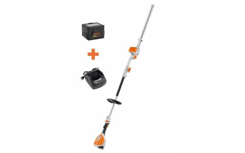 Taille haies sur perche HLA 56 Pack batterie AK 20 + chargeur AL 101 Stihl HA012000011 Bombe antirésine offerte