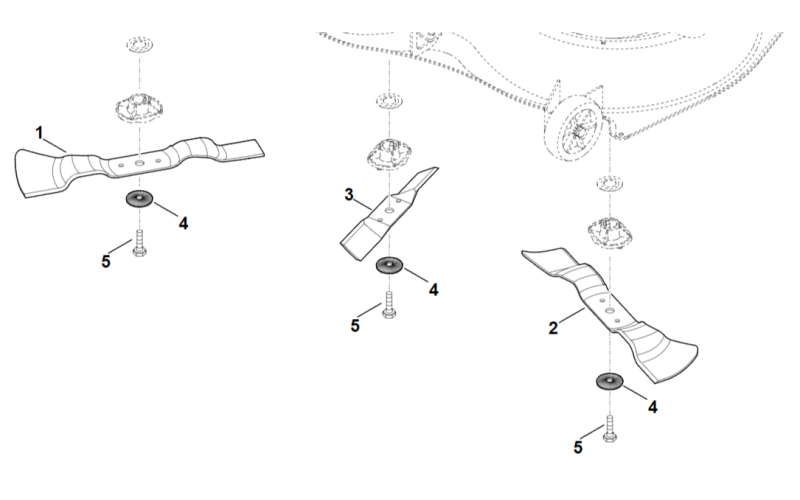 Kit lame soufflante tracteur RT plateau 127 cm Stihl RT série 6127 (3 lames) 61700071025 accessoires coupe tonte