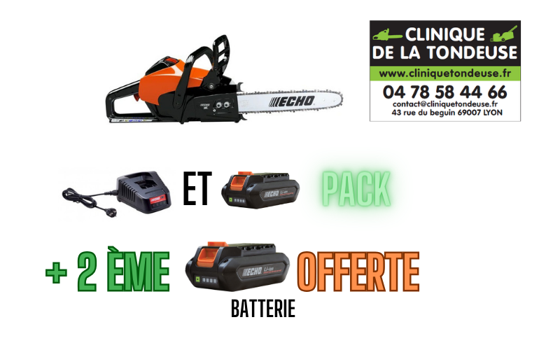 TRONCONNEUSE ECHO DCS 3500/C2 AVEC BATTERIE CHARGEUR + PACK + 2ème BATTERIE OFFERTE!