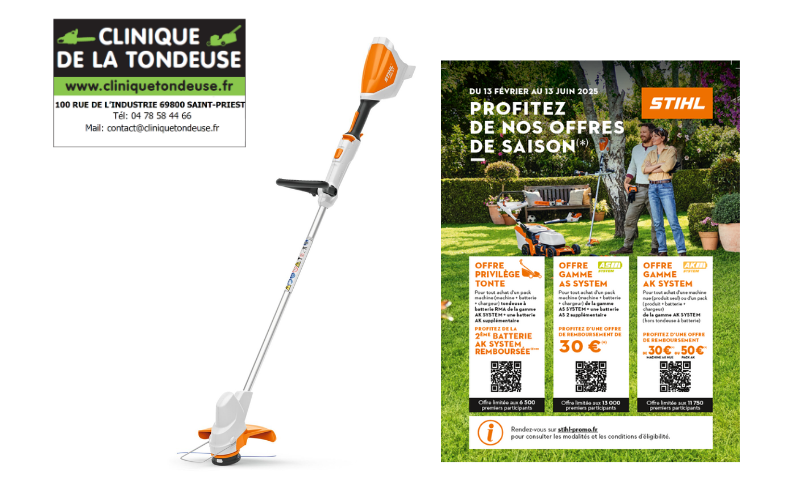 offre de remboursement FSA 57 DÉBROUSSAILLEUSE SUR BATTERIE STIHL 45220115730