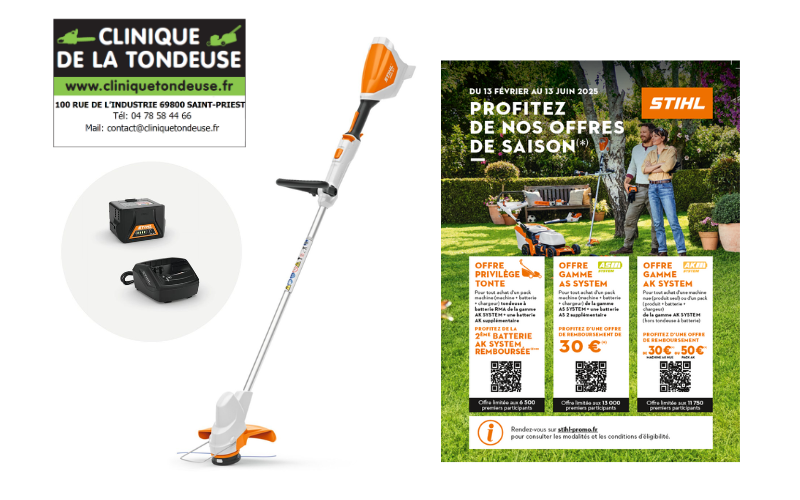 offre de remboursement FSA 57 R + AK 10 + AL 101 COUPE BORDURE A BATTERIE STIHL  45220115740